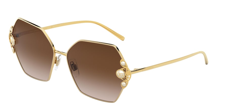 DOLCE & GABBANA DG2253H Butterfly Sunglasses  02/13-GOLD 60-15-140 - Color Map gold