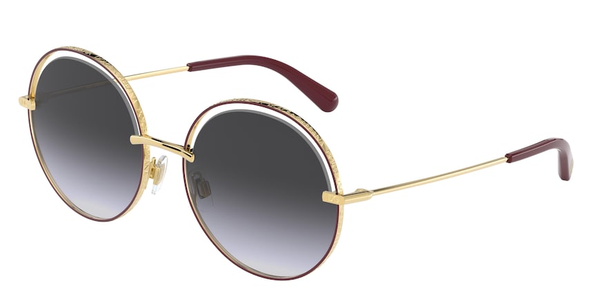 DOLCE & GABBANA DG2262 Round Sunglasses  13338G-BORDEAUX 58-17-140 - Color Map bordeaux