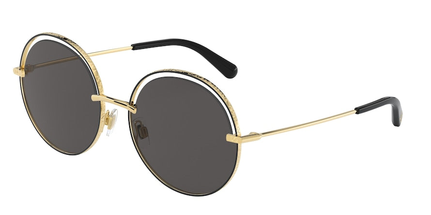 DOLCE & GABBANA DG2262 Round Sunglasses  133487-BLACK 58-17-140 - Color Map black