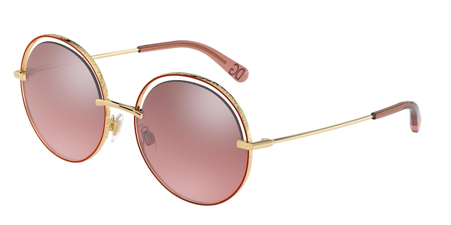 DOLCE & GABBANA DG2262 Round Sunglasses  13467E-PINK 58-17-140 - Color Map pink