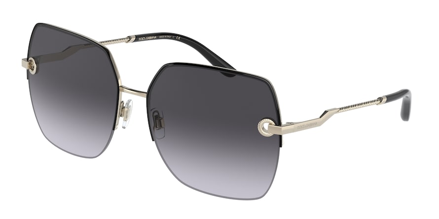 DOLCE & GABBANA DG2267 Square Sunglasses  02/8G-GOLD/BLACK 63-17-140 - Color Map gold