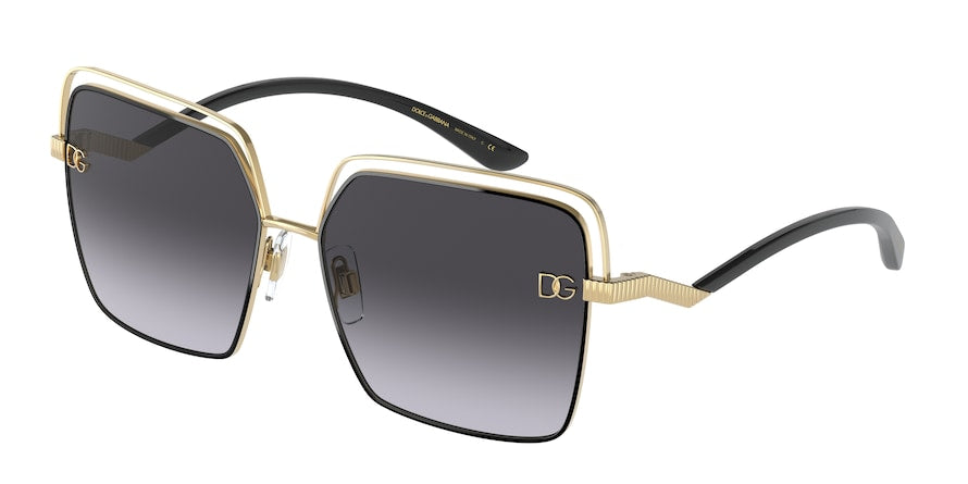 DOLCE & GABBANA DG2268 Square Sunglasses  13348G-GOLD/BLACK 59-15-140 - Color Map gold