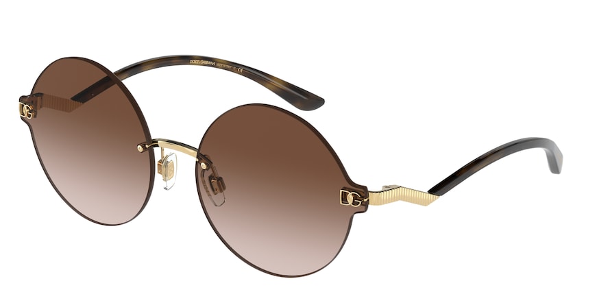 DOLCE & GABBANA DG2269 Round Sunglasses  02/13-GOLD 62-17-140 - Color Map gold