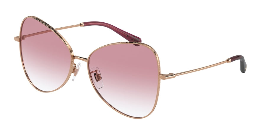DOLCE & GABBANA DG2274 Butterfly Sunglasses  129877-PINK GOLD 58-15-140 - Color Map pink