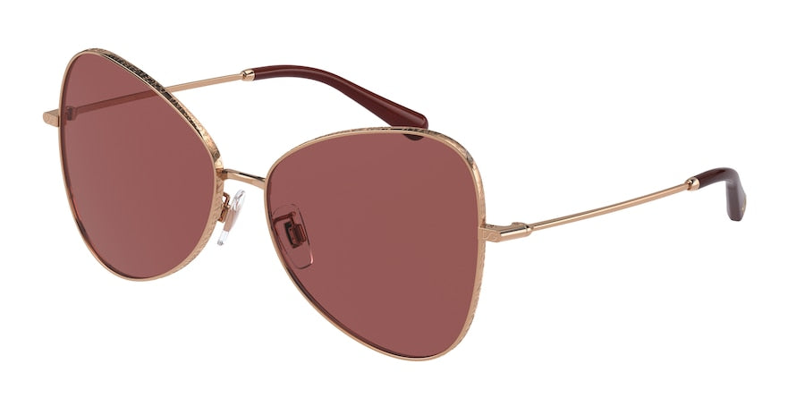 DOLCE & GABBANA DG2274 Butterfly Sunglasses  12988H-PINK GOLD 58-15-140 - Color Map pink