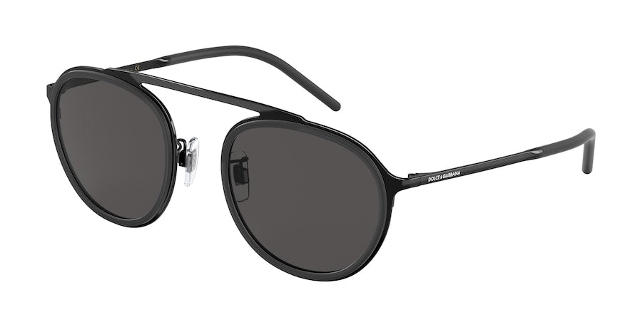 DOLCE & GABBANA DG2276 Phantos Sunglasses  01/87-BLACK/MATTE BLACK 53-22-140 - Color Map black