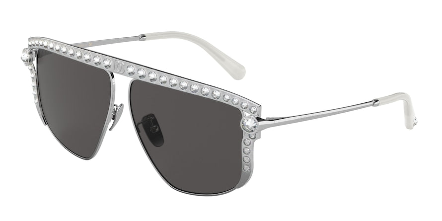 DOLCE & GABBANA DG2281B Square Sunglasses  05/87-SILVER 57-10-140 - Color Map silver