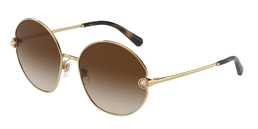 DOLCE & GABBANA DG2282B Round Sunglasses  02/13-GOLD 59-17-140 - Color Map gold