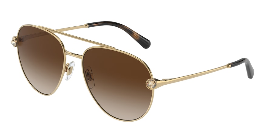 DOLCE & GABBANA DG2283B Pilot Sunglasses  02/13-GOLD 58-17-140 - Color Map gold