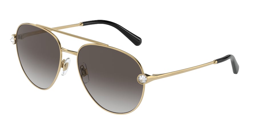 DOLCE & GABBANA DG2283B Pilot Sunglasses  02/8G-GOLD 58-17-140 - Color Map gold