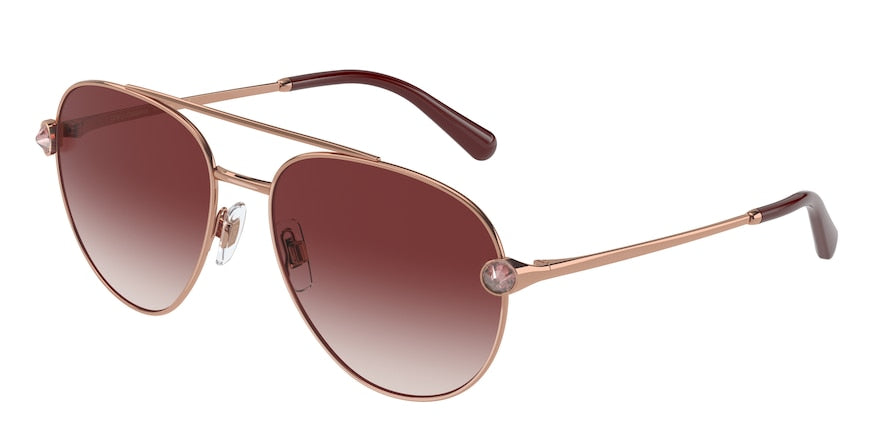 DOLCE & GABBANA DG2283B Pilot Sunglasses  12988H-PINK GOLD 58-17-140 - Color Map pink