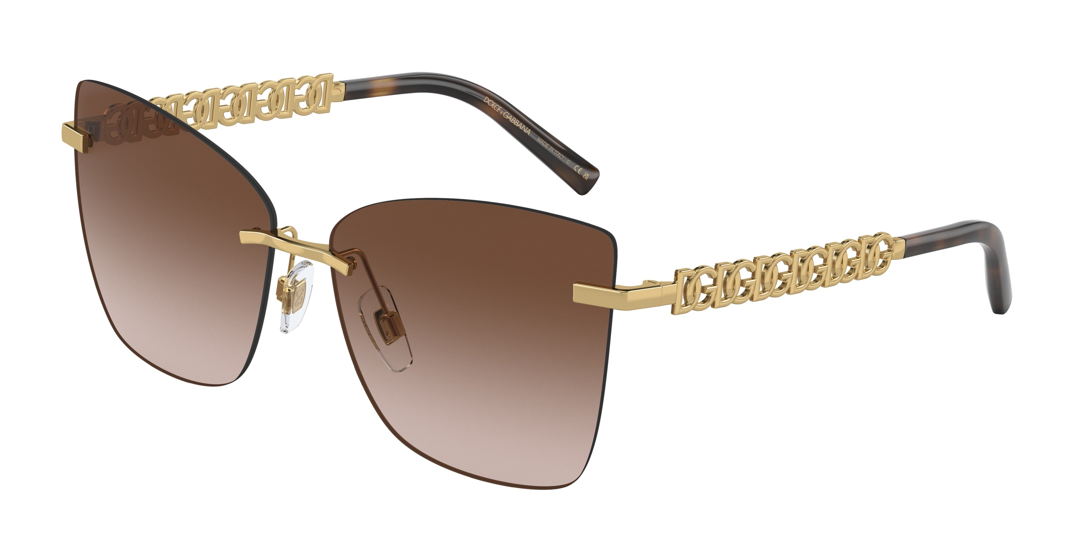 DOLCE & GABBANA DG2289 Butterfly Sunglasses  02/13-Gold/Brown 59-140-14 - Color Map Gold