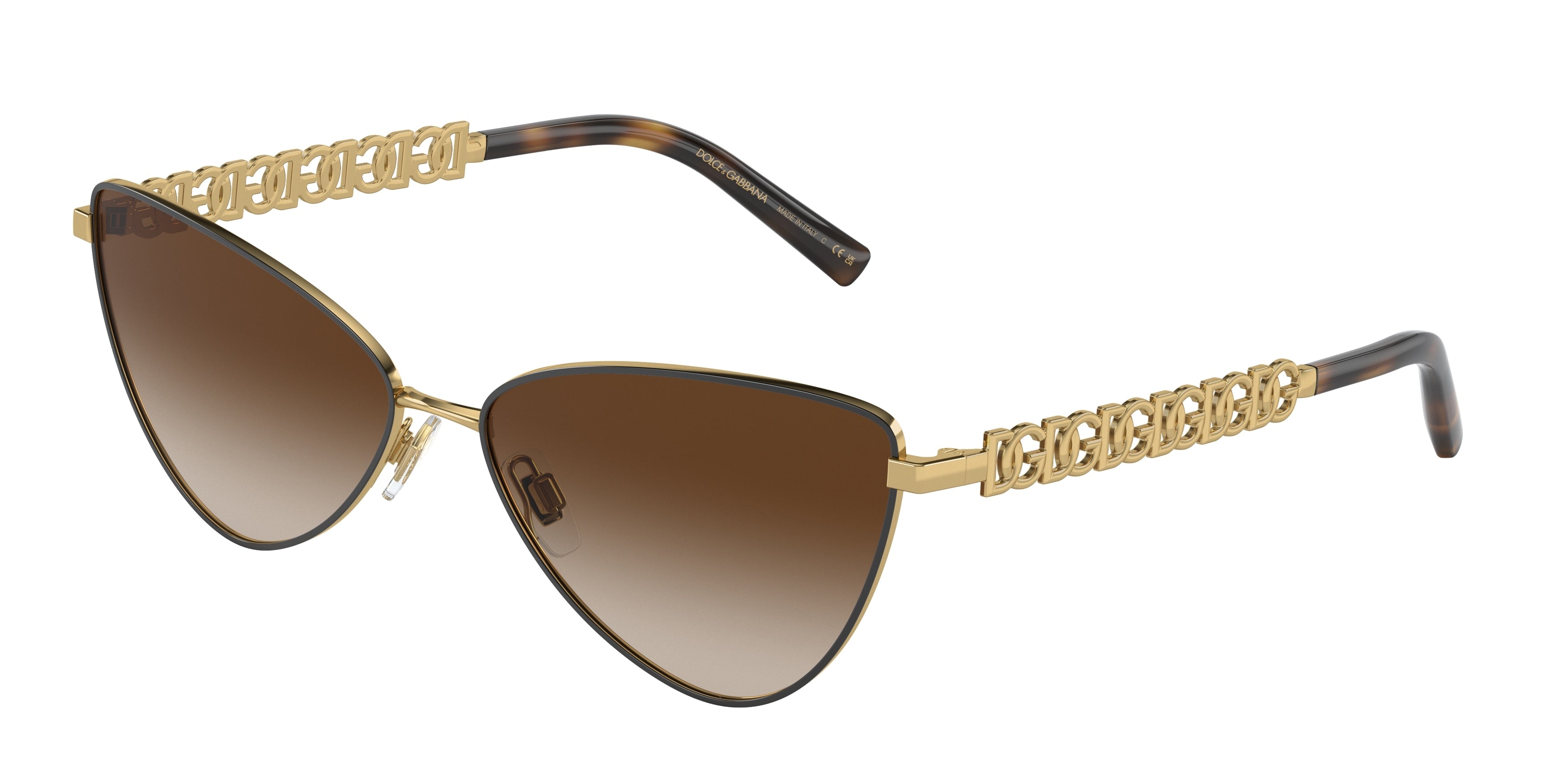 DOLCE & GABBANA DG2290 Butterfly Sunglasses  132013-Gold/Matte Brown 60-140-15 - Color Map Gold
