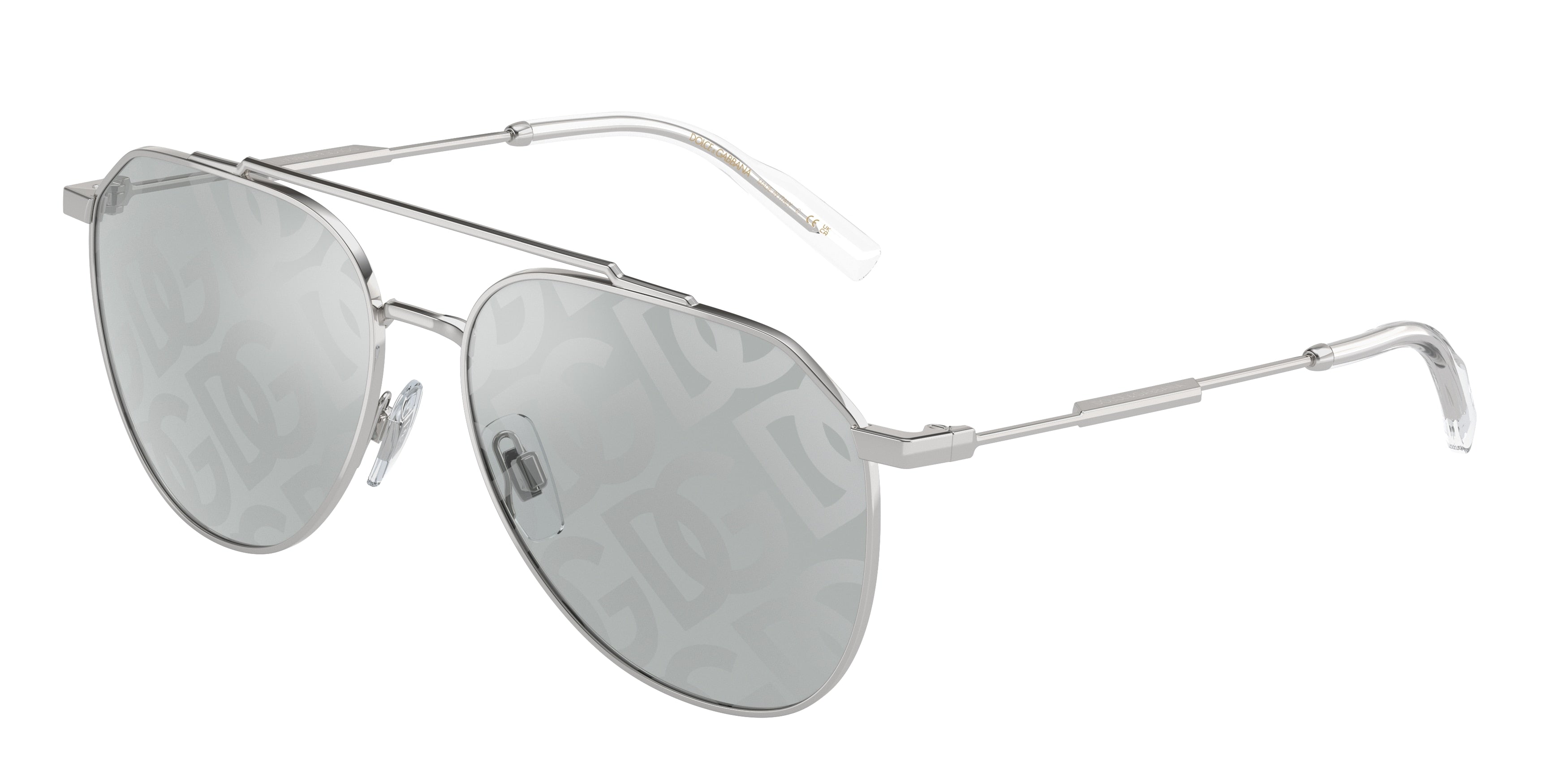 DOLCE & GABBANA DG2296 Pilot Sunglasses  05/AL-Silver 58-145-15 - Color Map Silver