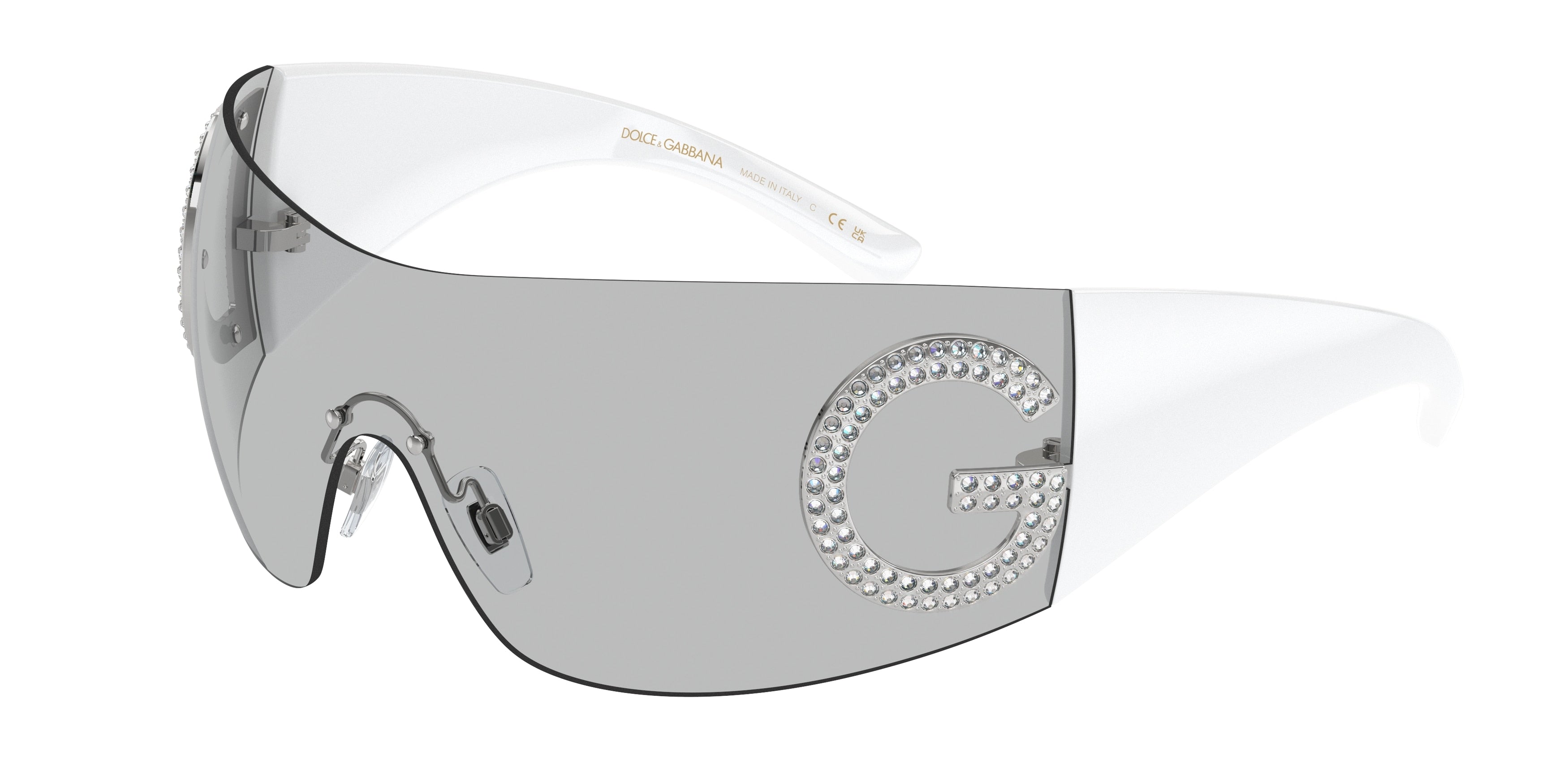 DOLCE & GABBANA DG2298B Pillow Sunglasses  06/87-Light Grey 0-120-140 - Color Map Grey