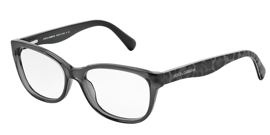 DOLCE & GABBANA MATT SILK DG3136 Square Eyeglasses  1861-TRANSPARENT GRAY 53-16-140 - Color Map grey