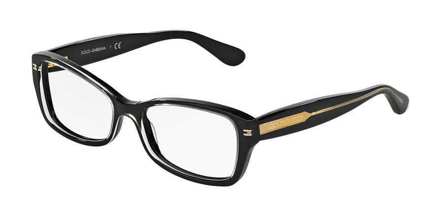 DOLCE & GABBANA DG3176 Pillow Eyeglasses  2771-TOP CRYSTAL ON PEARL BLACK 52-16-135 - Color Map black