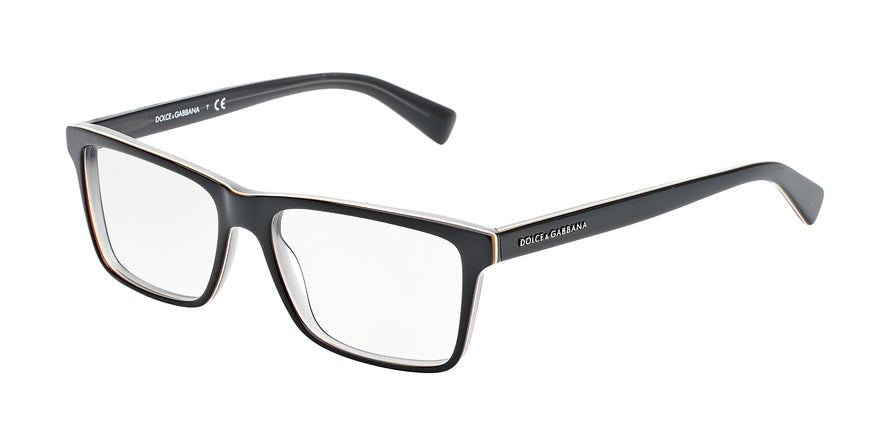 DOLCE & GABBANA DG3207 Rectangle Eyeglasses  1871-TOP BLACK ON GREY 53-16-140 - Color Map black