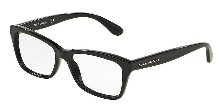 DOLCE & GABBANA CONTEMPORARY DG3215 Rectangle Eyeglasses  501-BLACK 54-16-140 - Color Map black
