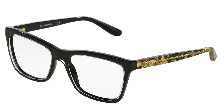 DOLCE & GABBANA DG3220 Butterfly Eyeglasses  2917-CRYSTAL ON BLACK 52-17-140 - Color Map black