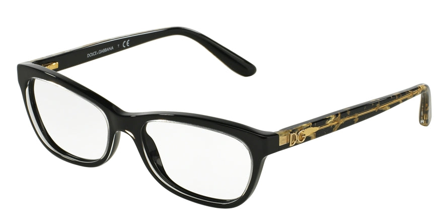 DOLCE & GABBANA DG3221 Cat Eye Eyeglasses  2917-CRYSTAL ON BLACK 51-16-140 - Color Map black