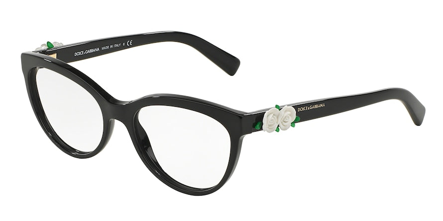 DOLCE & GABBANA DG3224 Cat Eye Eyeglasses  921-BLACK 53-17-140 - Color Map black