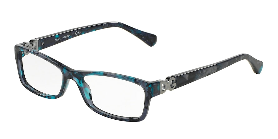 DOLCE & GABBANA DG3228 Rectangle Eyeglasses  2551-BLUE MARBLE 51-16-140 - Color Map havana