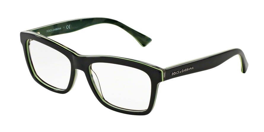 DOLCE & GABBANA DG3235 Rectangle Eyeglasses  2953-BLACK/FLUO YELLOW/CAMO 55-16-140 - Color Map black