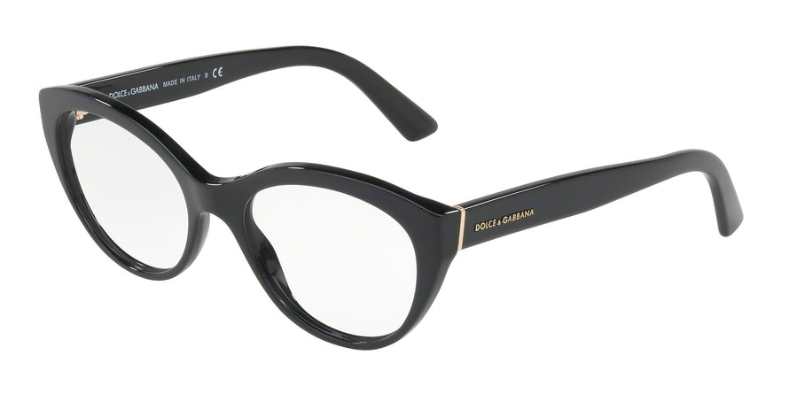 DOLCE & GABBANA DG3246F Cat Eye Eyeglasses  501-BLACK 53-18-140 - Color Map black