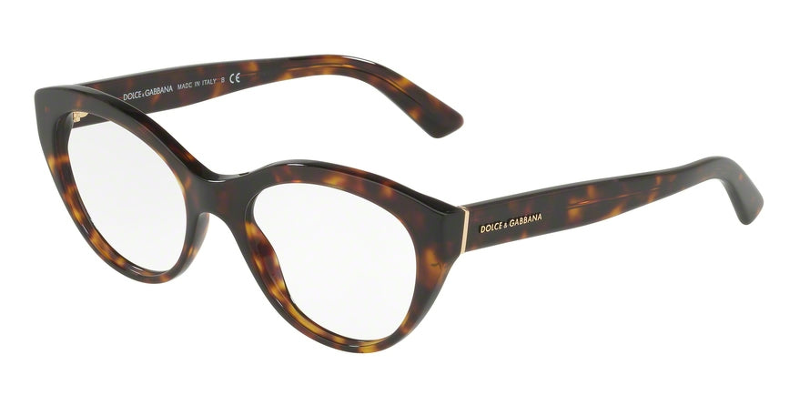 DOLCE & GABBANA DG3246 Cat Eye Eyeglasses  502-HAVANA 53-18-140 - Color Map havana