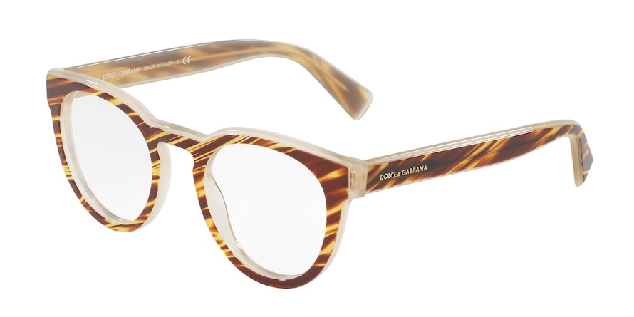 DOLCE & GABBANA DG3251 Phantos Eyeglasses  3052-STRIPED HONEY 49-21-140 - Color Map honey