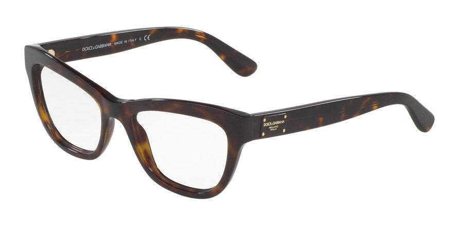 DOLCE & GABBANA DG3253 Cat Eye Eyeglasses  502-HAVANA 51-17-140 - Color Map havana