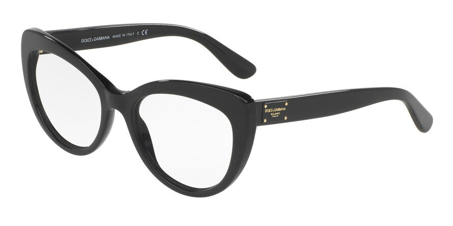 DOLCE & GABBANA DG3255 Cat Eye Eyeglasses  501-BLACK 53-18-140 - Color Map black