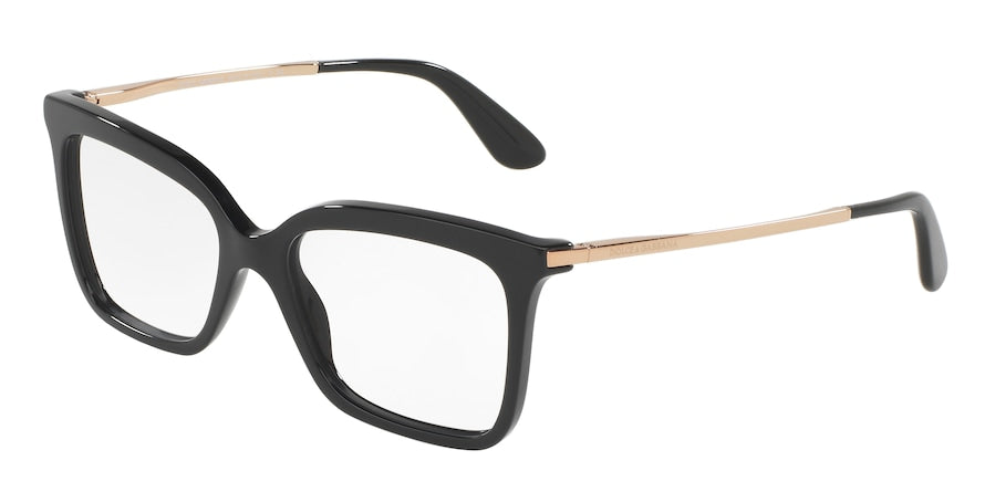 DOLCE & GABBANA DG3261F Square Eyeglasses  501-BLACK 53-17-145 - Color Map black