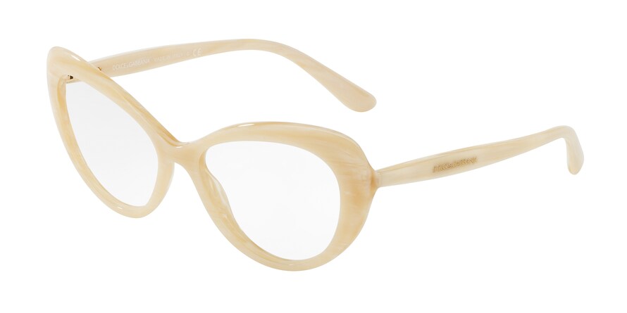 DOLCE & GABBANA DG3264F Irregular Eyeglasses  3084-BEIGE HORN 54-16-140 - Color Map ivory