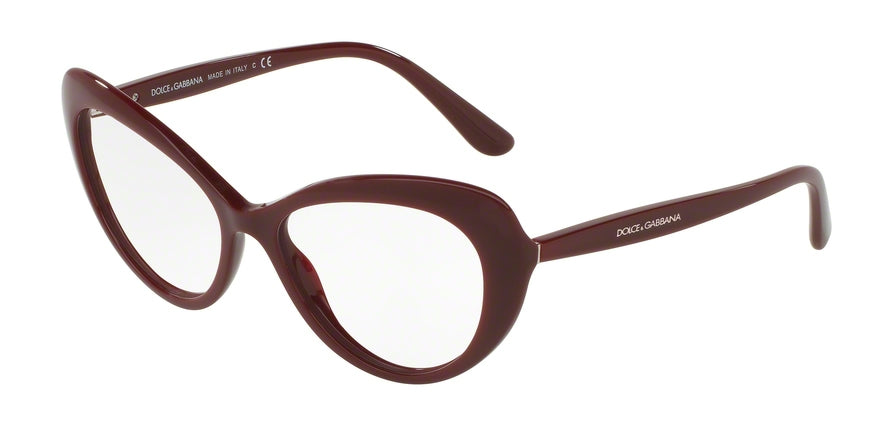 DOLCE & GABBANA DG3264F Irregular Eyeglasses  3091-BORDEAUX 54-16-140 - Color Map bordeaux