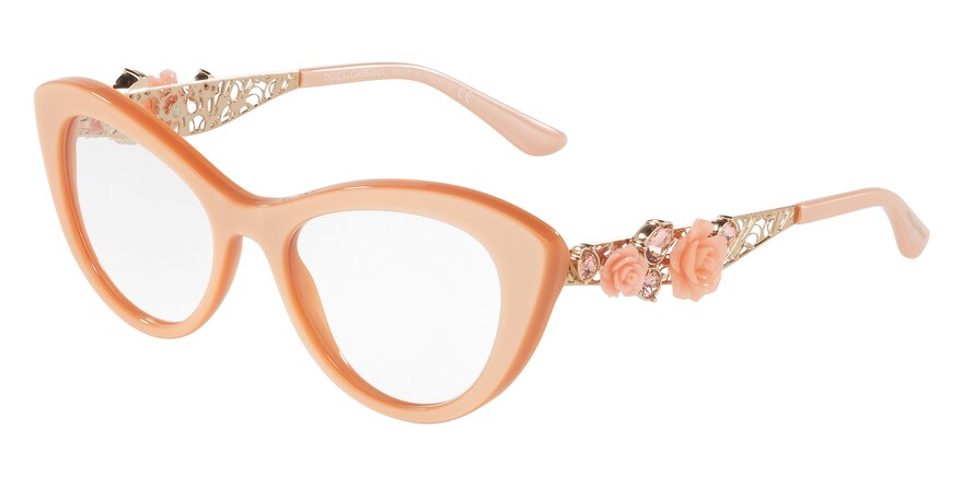 DOLCE & GABBANA DG3265BF Cat Eye Eyeglasses  3099-PEARL PINK 51-18-145 - Color Map pink