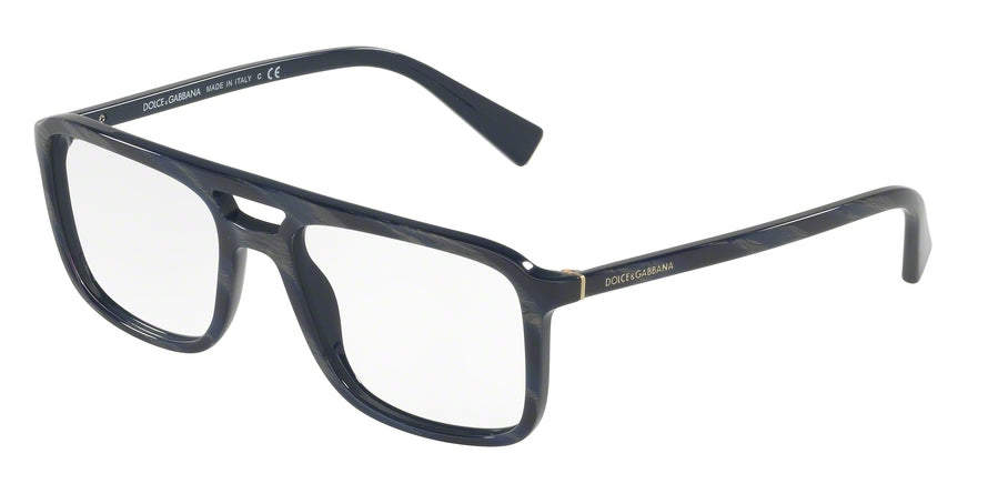 DOLCE & GABBANA DG3267 Rectangle Eyeglasses  3092-STRIPED GREY ON BLUE 54-18-140 - Color Map blue