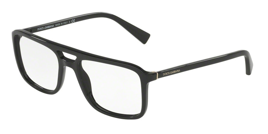 DOLCE & GABBANA DG3267 Rectangle Eyeglasses  501-BLACK 54-18-140 - Color Map black
