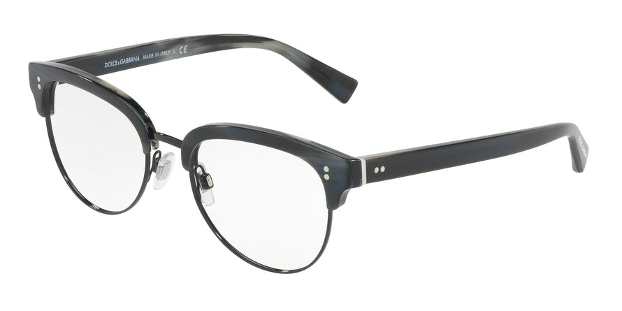 DOLCE & GABBANA DG3270 Phantos Eyeglasses  3117-STRIPED BLUE/BLACK 52-19-145 - Color Map black