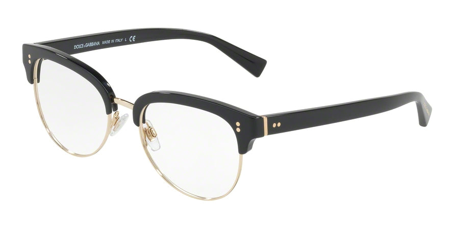 DOLCE & GABBANA DG3270 Phantos Eyeglasses  501-BLACK/GOLD 52-19-145 - Color Map black