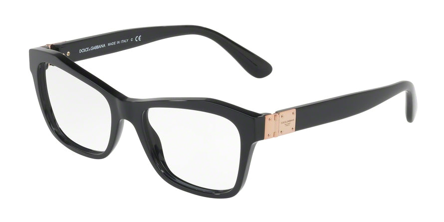 DOLCE & GABBANA DG3273 Rectangle Eyeglasses  501-BLACK 53-17-140 - Color Map black