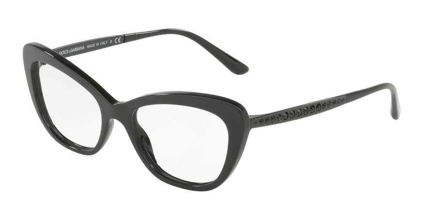 DOLCE & GABBANA DG3275BF Cat Eye Eyeglasses  2525-BLACK 54-17-140 - Color Map black