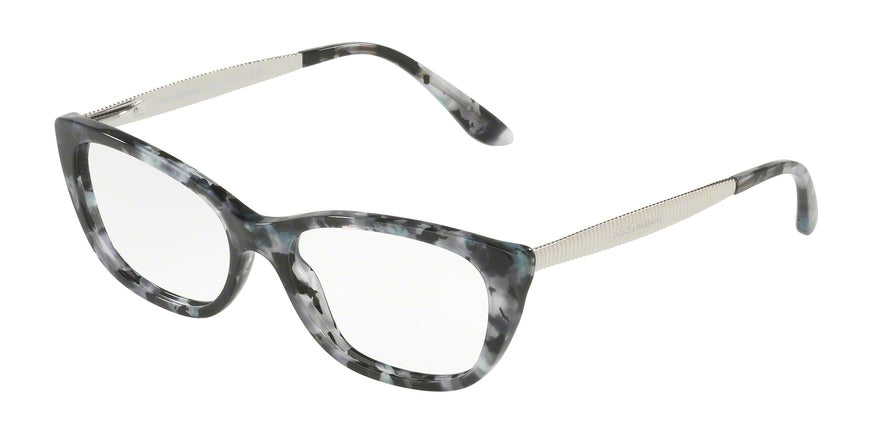 DOLCE & GABBANA DG3279 Cat Eye Eyeglasses  3132-CUBE BLACK/SILVER 53-16-140 - Color Map black
