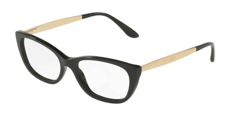 DOLCE & GABBANA DG3279 Rectangle Eyeglasses  501-BLACK 53-16-140 - Color Map black