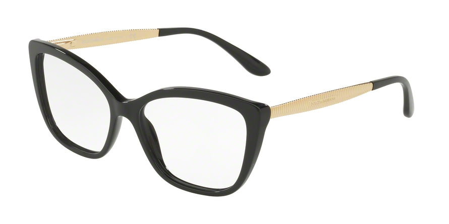 DOLCE & GABBANA DG3280F Cat Eye Eyeglasses  501-BLACK 54-15-140 - Color Map black