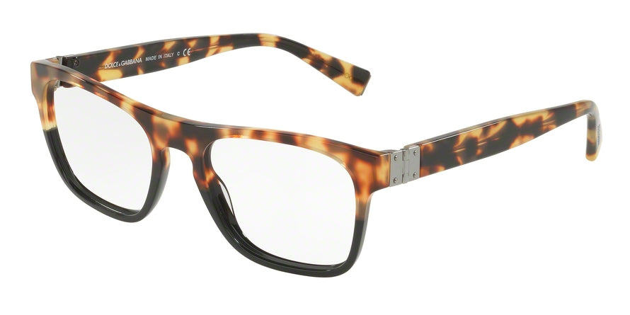 DOLCE & GABBANA DG3281 Pillow Eyeglasses  3143-LIGHT HAVANA/BLACK 54-19-140 - Color Map black