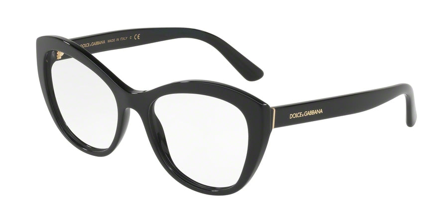 DOLCE & GABBANA DG3284F Cat Eye Eyeglasses  501-BLACK 53-17-140 - Color Map black