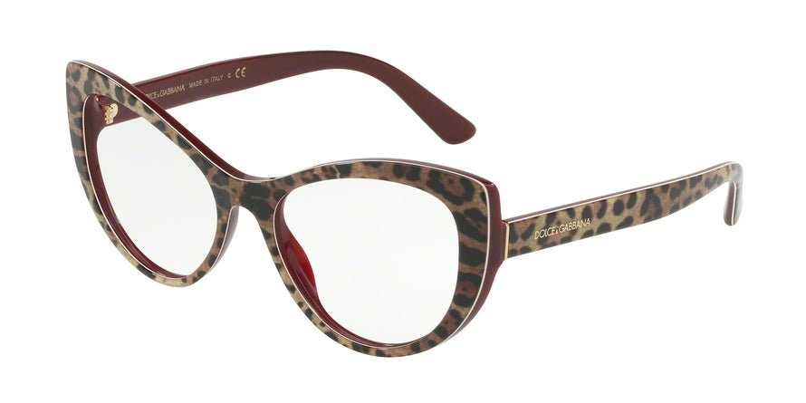 DOLCE & GABBANA DG3285F Cat Eye Eyeglasses  3161-LEO ON BORDEAUX 54-17-140 - Color Map bordeaux