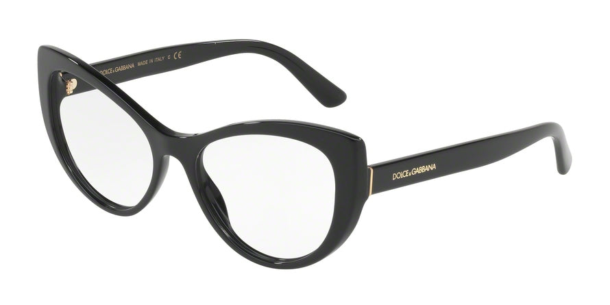 DOLCE & GABBANA DG3285 Cat Eye Eyeglasses  501-BLACK 54-17-140 - Color Map black